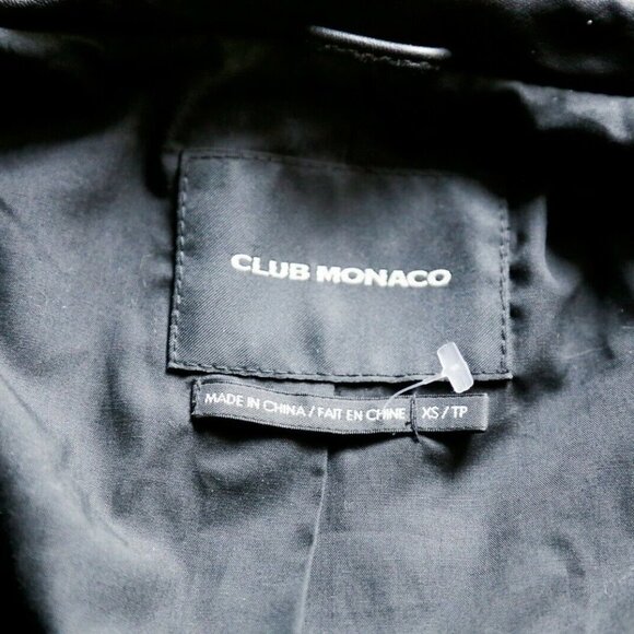 Club Monaco Classic Minimalist  Cropped Leather Jacket Xs - Picture 8 of 9